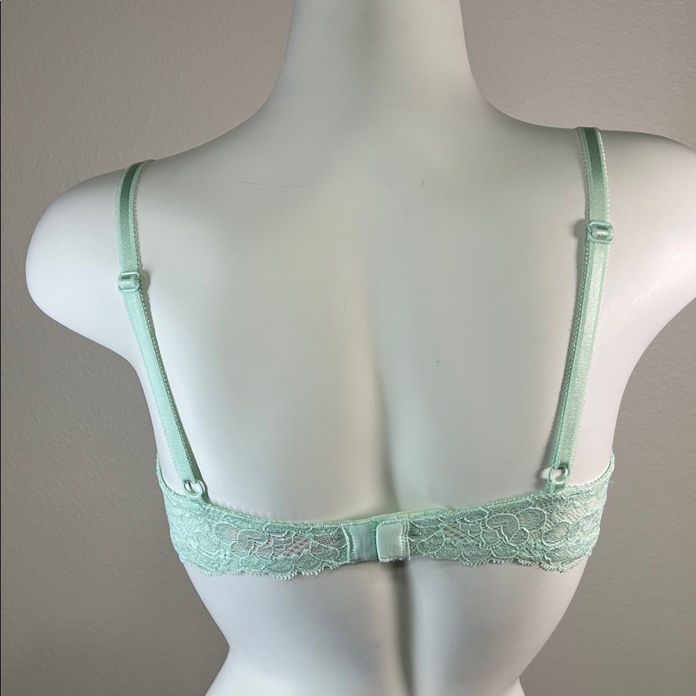 Victoria's Secret Dream Angels Unlined Demi Lace Underwire Bra in Soft Mint 34C - Picture 4 of 12
